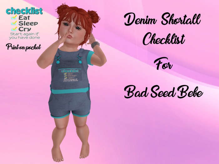 Denim Shortall Checklist Bad Seed Bebe Body (Boxed)