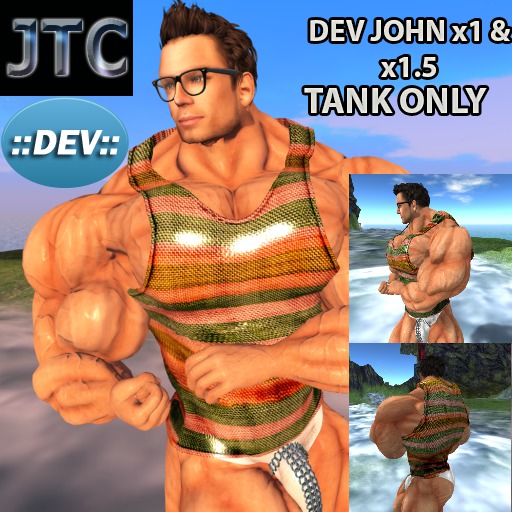 JTC DEV TANK  NYLON HORIZ STRIPES ORG GRN JOHN x1 x1.5CRATE