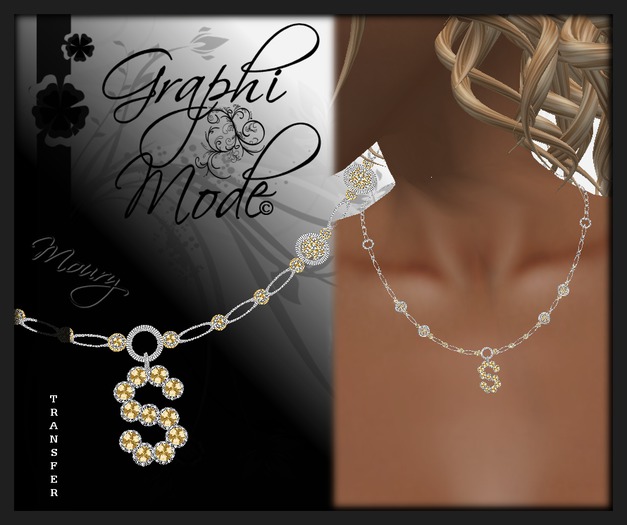 Moury - Necklace Silver Letter S / Collier Argent lettre S