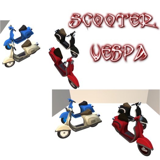 Motorcycle -Vespa Scooter Black Boxed v1.0