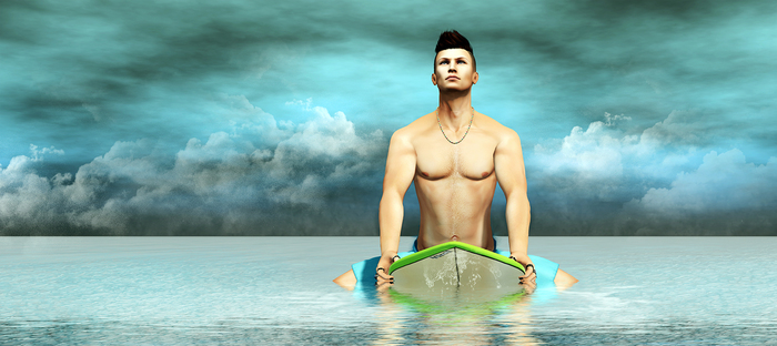 pose-S Looking To The Surf Gods - Shipping Crate