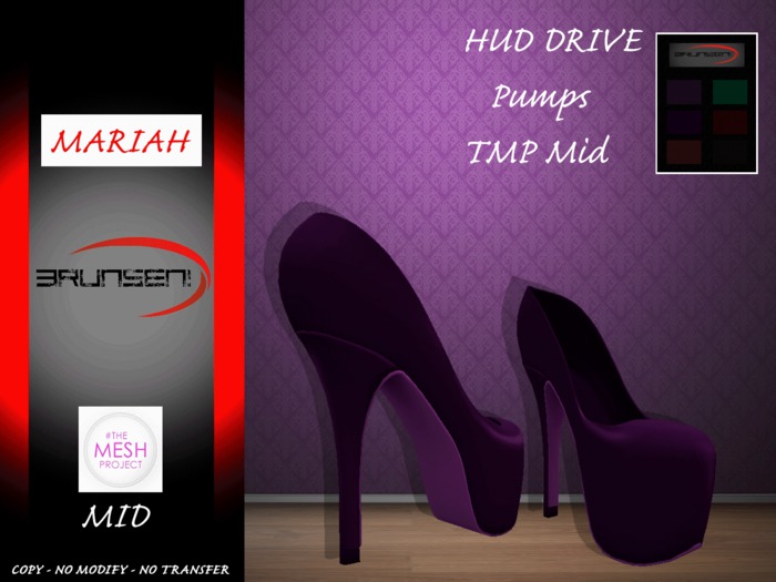 Brunsen! Mariah Pumps TMP Mid wHUD Drive 6 Colors