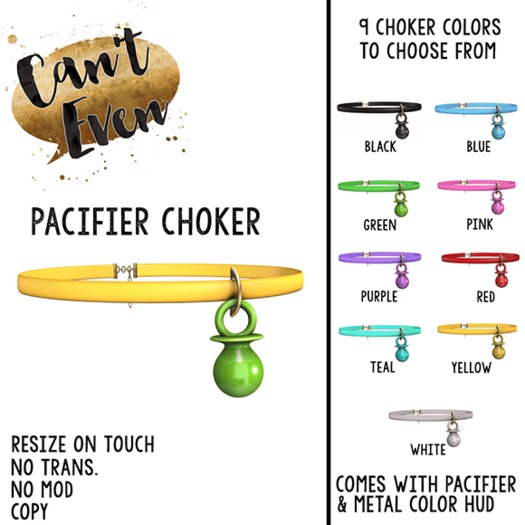Can't Even - Pacifier Choker (Purple)