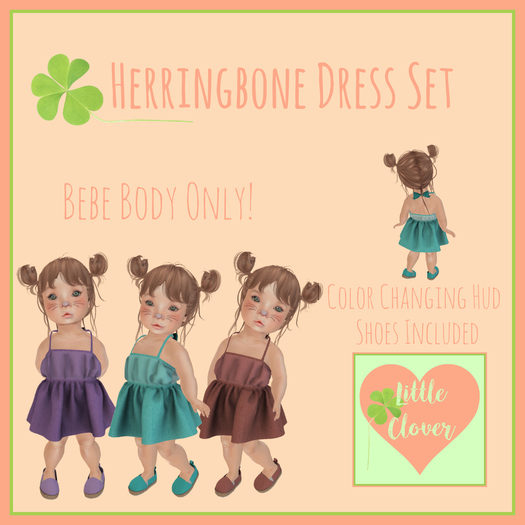 .::Little Clover::.Herringbone Dress Set for Bebe Body