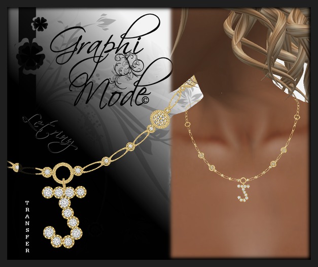 Moury - Necklace Gold Letter J / Collier Or lettre J