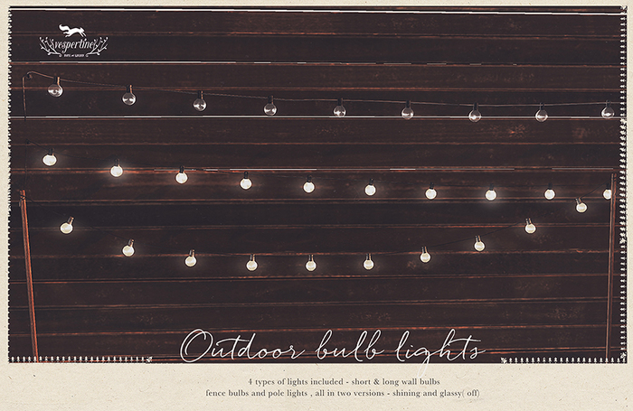 {vespertine}- outdoor bulb lights pack.