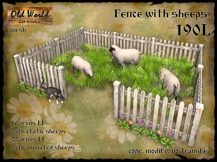 Rustic fence with sheeps - Old World - Rustic Garden