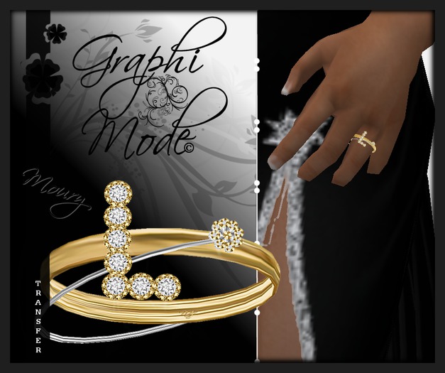 Mouri - Ring Gold Letter L / Bague Or lettre L