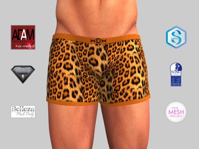 ><DUdEROOS>< Boxers FakeFur Leopard