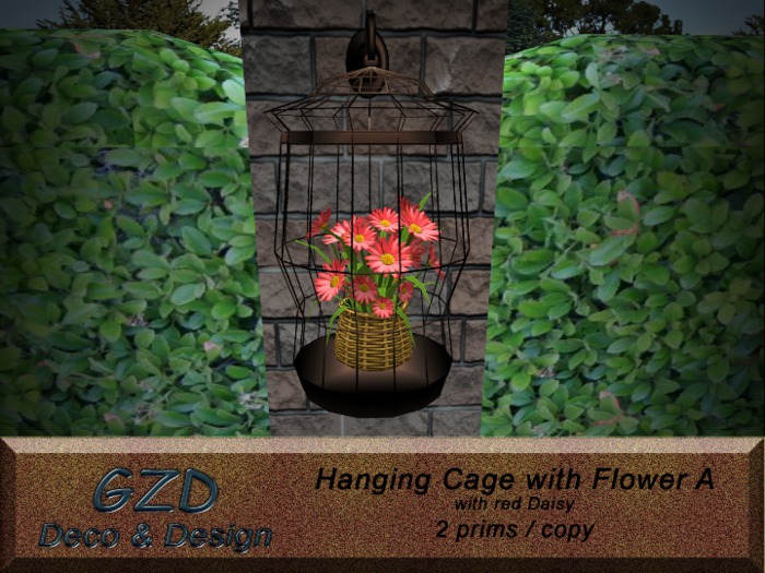 GZD Hanging Cage with Flower A