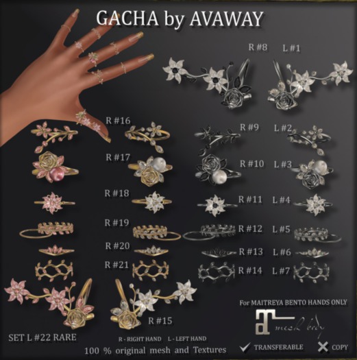 *AvaWay* SILVER B&W_SUMMER Ring (R) #14