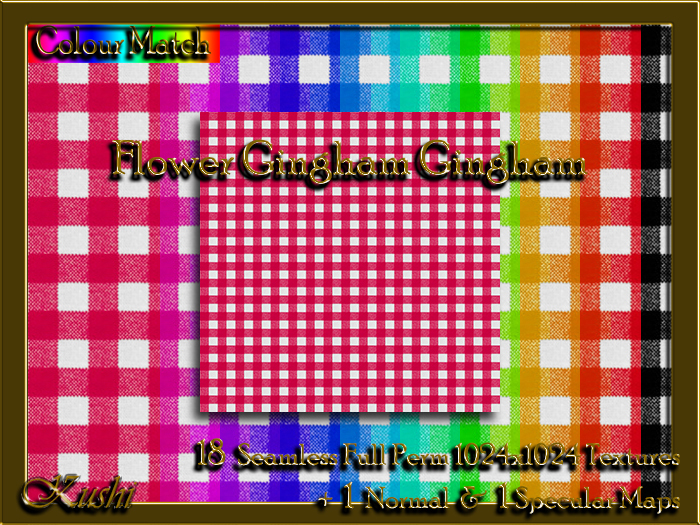 !Kushi! FlowerGinghamGINGHAM Textures -WEAR TO UNPACK