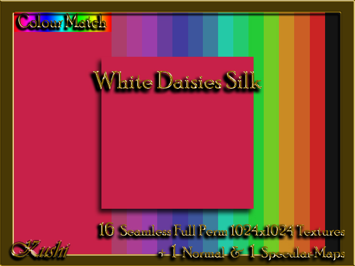 !Kushi! WhiteDaisiesSILK Textures -WEAR TO UNPACK