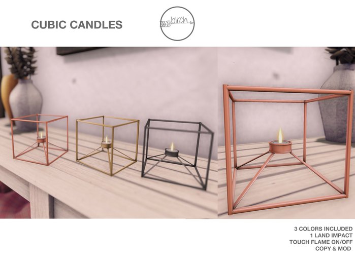 .Birch Cubic Candles