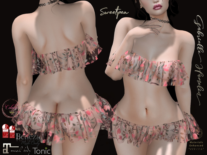 ♥♥♥ .::Sweetpea Ruffled Bikini Set::.♥♥♥ 