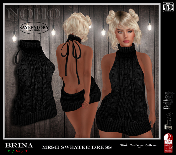 [NOHO] Brina Sweater Dress [Fitmesh box] black