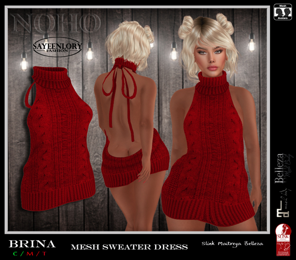 [NOHO] Brina Sweater Dress [Fitmesh box] red