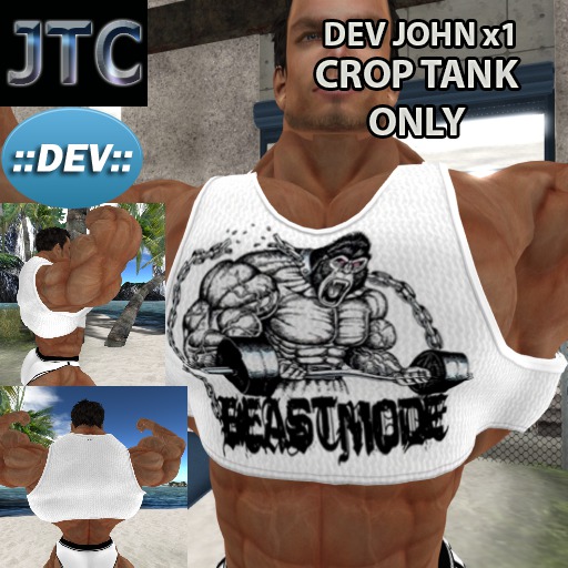 JTC DEV TANK CROP Beast Mode WHITE JOHN x1[CRATE]