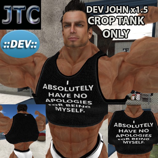 JTC DEV TANK CROP NO APOLOGIES BLACK JOHN x1.5[CRATE]