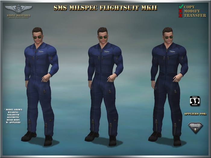 SMS Milspec Flightsuit MkII (male) - BLUE 3-Pack