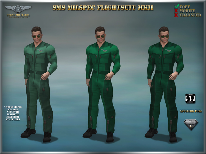 SMS Milspec Flightsuit MkII (male) - GREEN 3-Pack