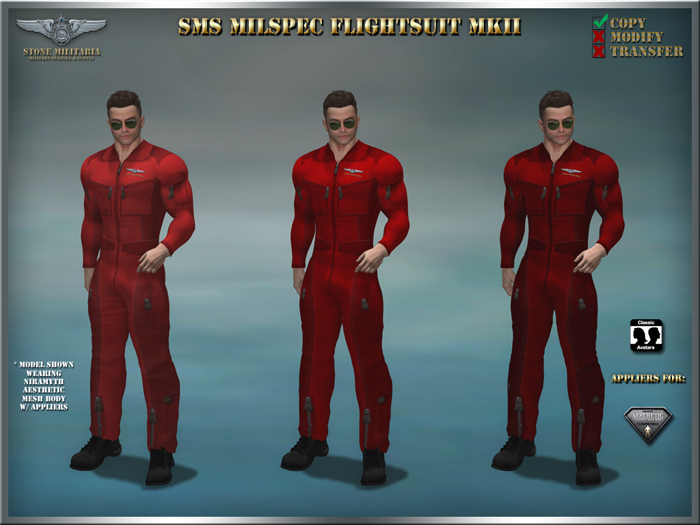 SMS Milspec Flightsuit MkII (male) - RED 3-Pack
