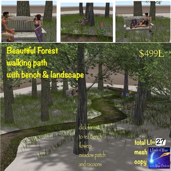 Second Life Path Second Life Marketplace - Beautiful forest walking Path & bench ...