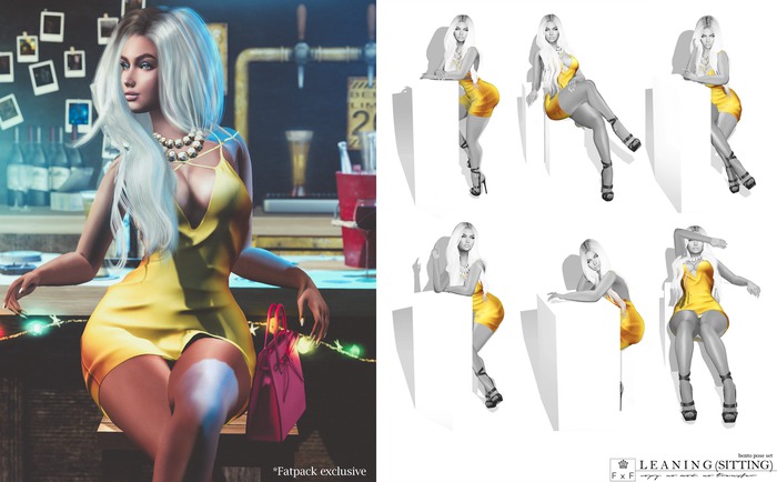 FOXCITY. Leaning (Sitting) Bento Pose Set (Boxed HUD. Wear me)