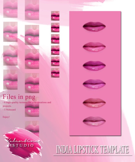 - STUDIO VALENTINE - INDIA Lipstick Template