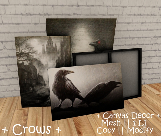 || When I'm Bored || Decor || 100% Mesh || Canvas || Crows