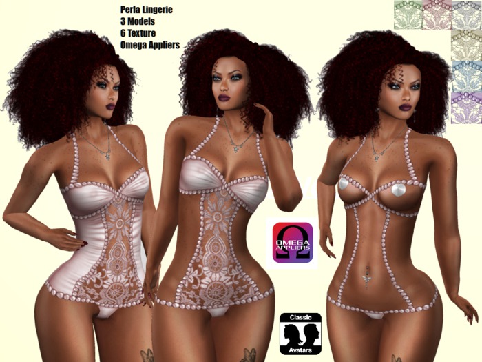 Perla Lingerie  3 Models 6 Texture Omega Appliers