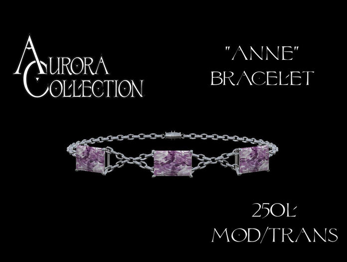 Aurora Collection "Anne" Bracelet Silver and Purple