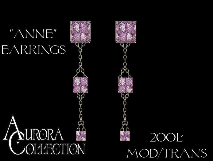 Aurora Collection "Anne" Earrings Gold and Purple