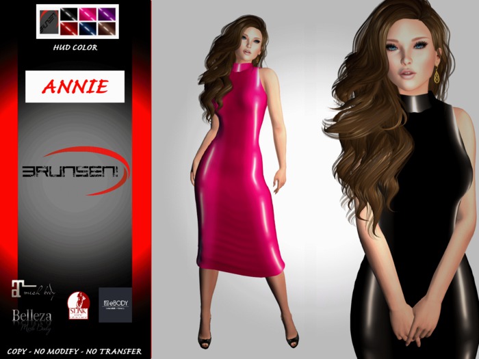 Brunsen! Annie Dress w HUD Drive Latex 6 Colors