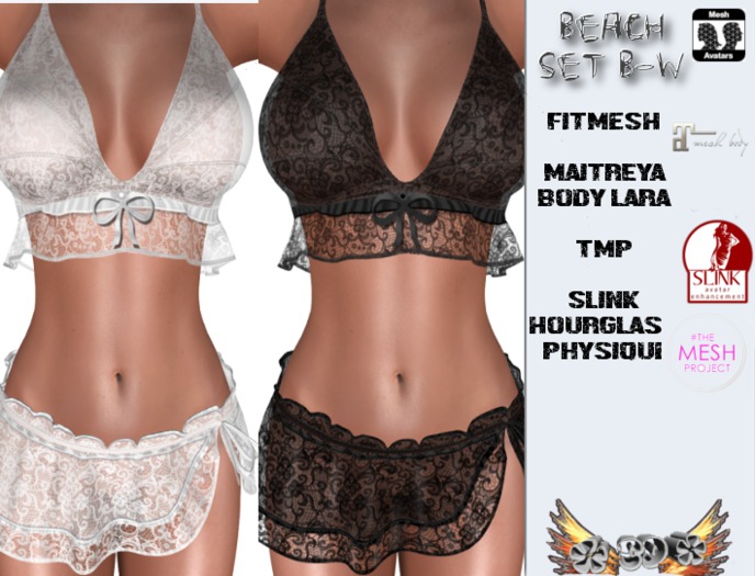 *CD*  Beach Set BW ( Slink, TMP; Maitreya )