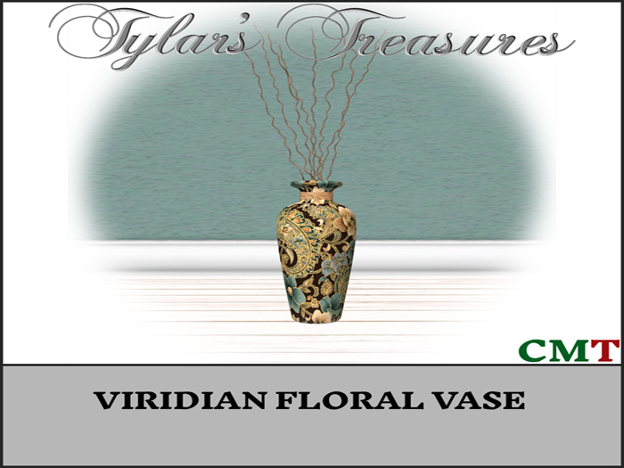 .:TT:.  VIRIDIAN FLORAL VASE box