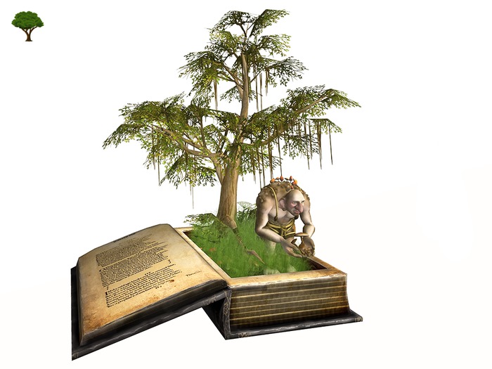~ xantes ~ Mushrooms Troll - Fantasy Book (wear to unpack) BOX