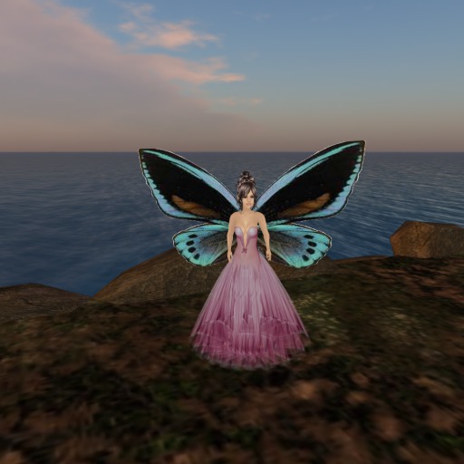 Petite Ornithoptera Priamus Blue Butterfly Wings V1.0