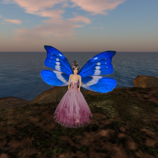 Petite Blue White Butterfly Wings V1.0