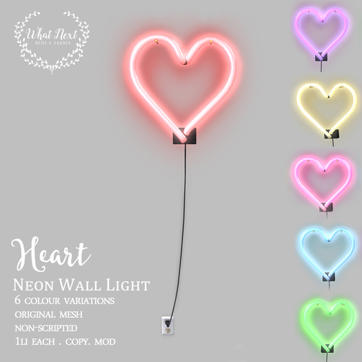 {what next} 'Heart' Neon Wall Light 