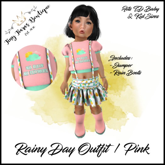 Tiny Tiaras Bowtique - Rainy Day Outfit / Pink