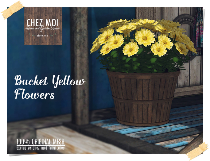Bucket Yellow Flowers ♥ CHEZ MOI