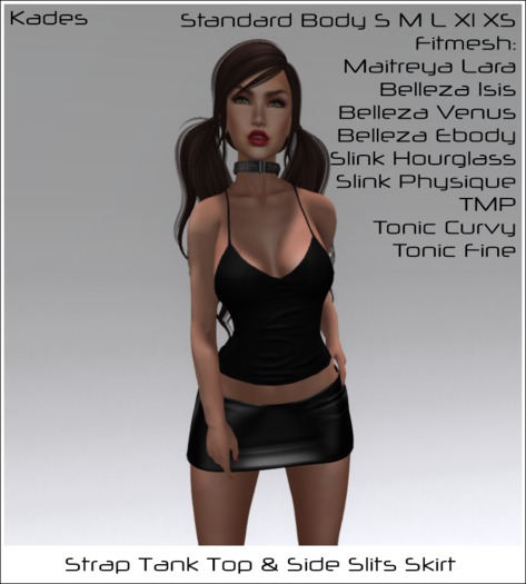 Kades Strap Tank Top & Side Slits Skirt  (Boxed)