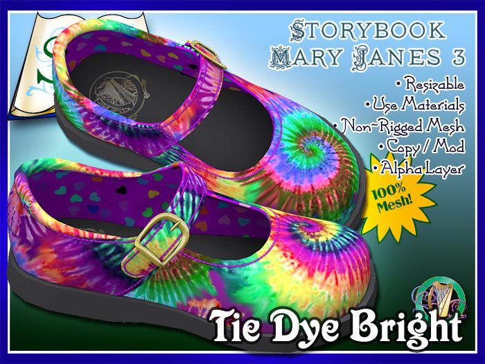 R(S)W Mary Janes 3 - Tie Dye Bright