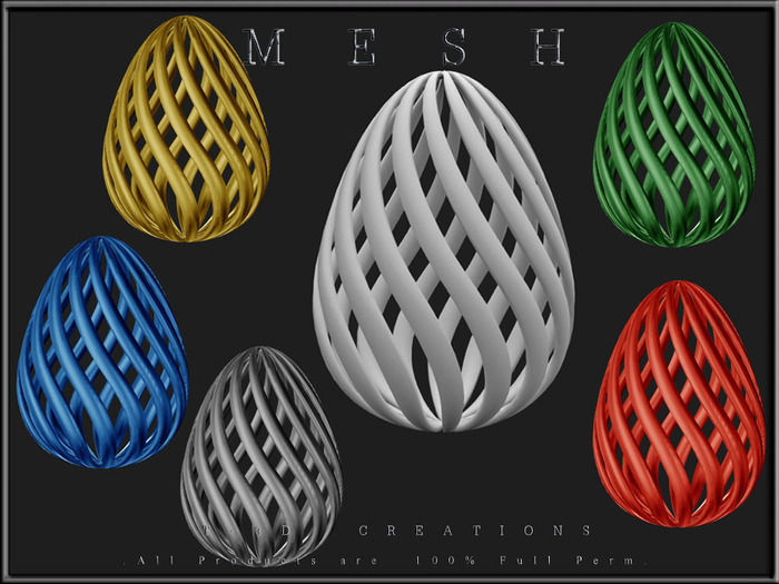 T-3D Creations [ Metal Egg 04 ] MESH - Full Perm