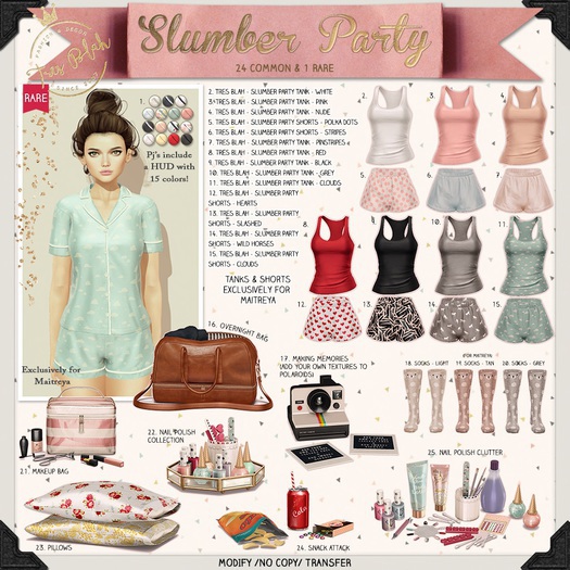 Tres Blah - Slumber Party Shorts (Lara) - Slashed