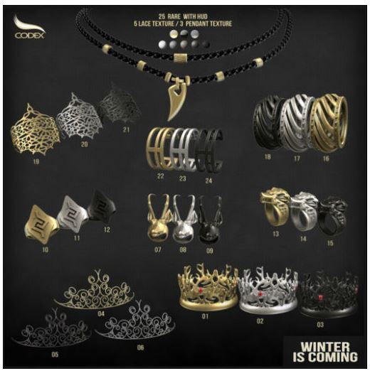 25 RARE CODEX_CHOKER WINTER IS COMING