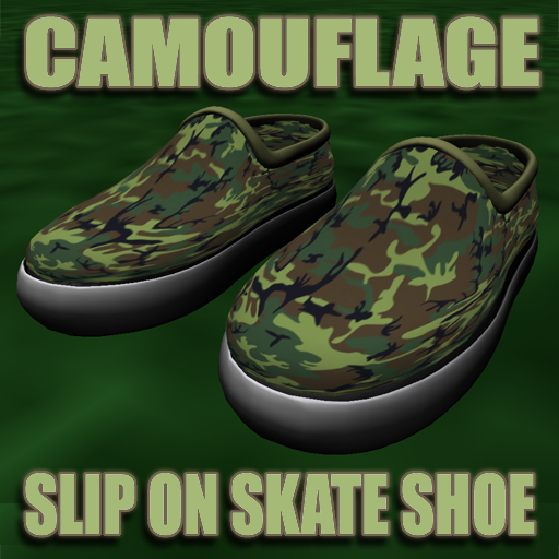 Camouflage Slip On Skate Shoe Boxed