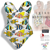 Prism UMIKO Bathing Suits by Jezzixa in Multi Fishes Maitreya, eBODY, Slink, Classic Swimsuit