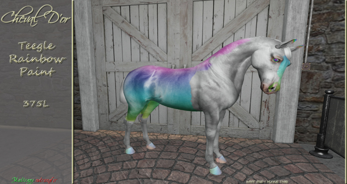 Cheval D'or - Teegle -Rainbow Paint Texture
